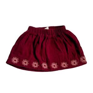 NWT Kate Quinn Embroidered Suns Skirt Pomegranate Organic Cotton Gauze 12-18m